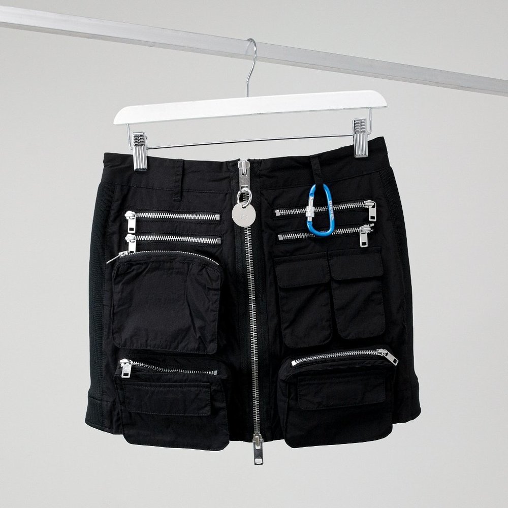 SOLD - Diesel Black Cargo "Tekno Ravers" Mini Skirt - Picture 1 of 10